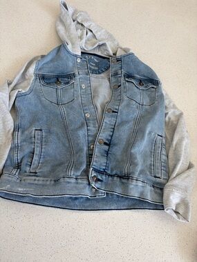 art class Light Blue Denim Jacket with Heather Gray Hoodie